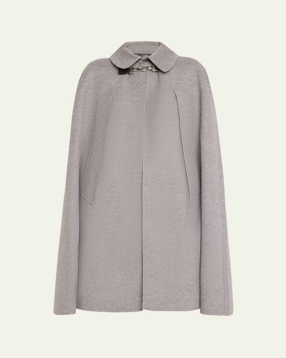 Clasp Closure Wool Cashmere Cap